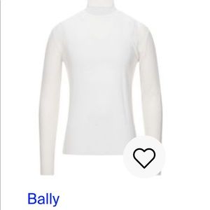 Stark white Bally long comfy turtleneck. Cotton.